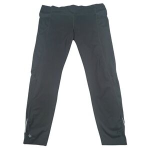 Athleta Black Pull On Tapered Ankle Waistband Zip And Side Pockets Leggings Pant